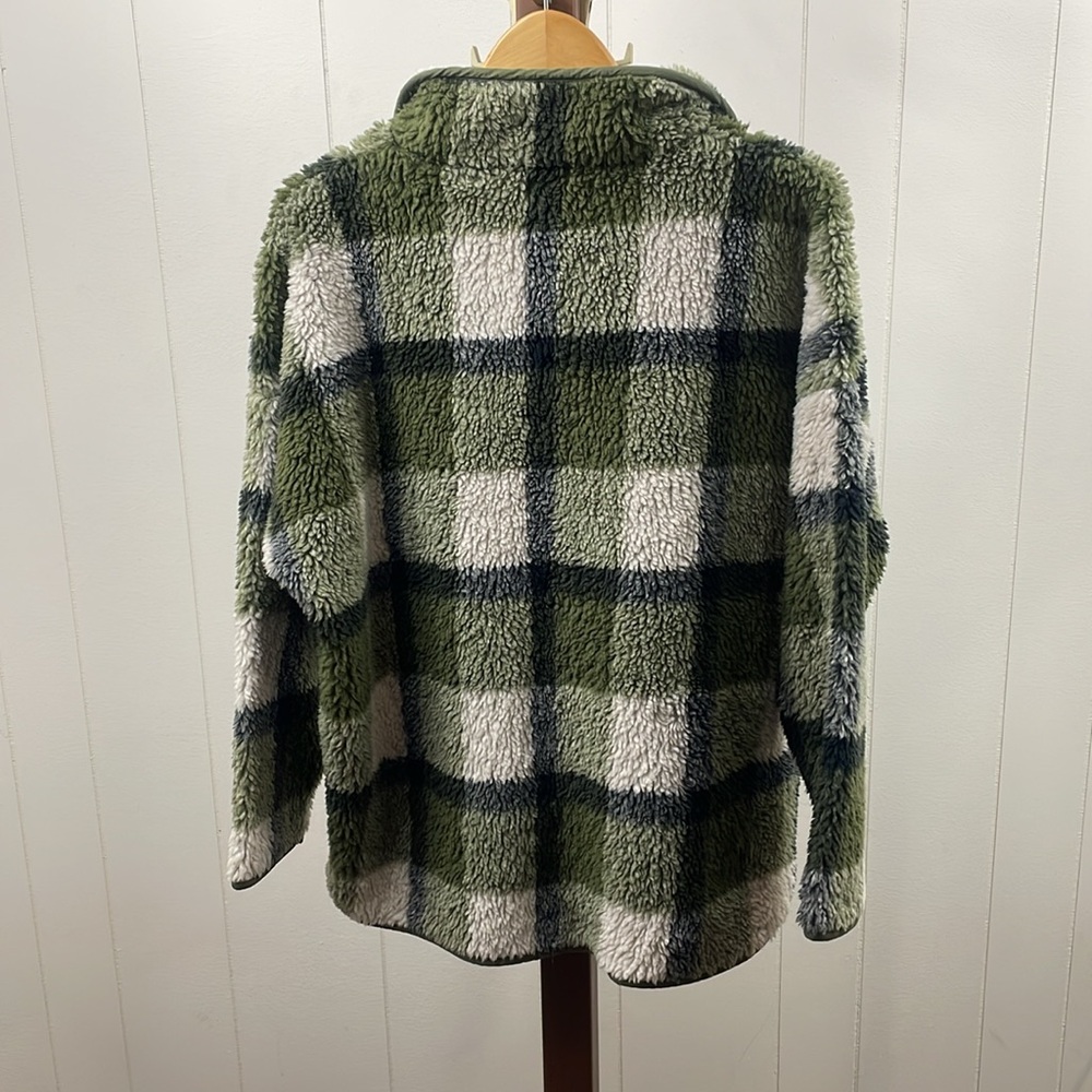 Madewell (Re)sourced Sherpa Popover Tunic Jacket in Plaid - Picture 8 of 8